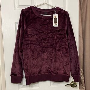 GAIAM Velvet Burgundy Crew Neck Sweater